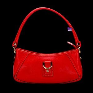 Gucci Red Leather Gold D-Ring Abbey Mini Handbag